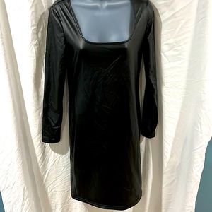 Faux Black Leather Dress